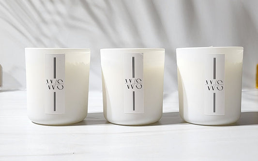 3 white matte candle jars